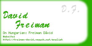 david freiman business card
